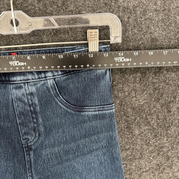 Spanx Jean-ish Leggings Womens Medium Petite Blue Pull-On High Rise Skinny Jeans - Picture 9 of 13